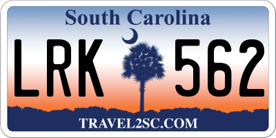 SC license plate LRK562