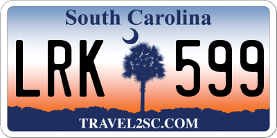 SC license plate LRK599