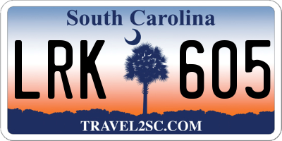 SC license plate LRK605