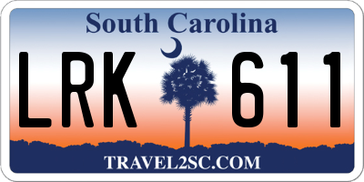 SC license plate LRK611