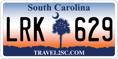 SC license plate LRK629