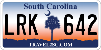 SC license plate LRK642