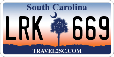 SC license plate LRK669