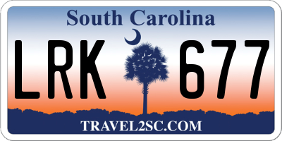 SC license plate LRK677