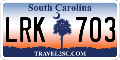 SC license plate LRK703