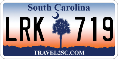 SC license plate LRK719