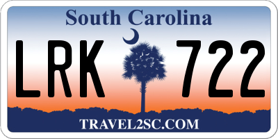SC license plate LRK722