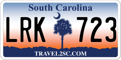 SC license plate LRK723