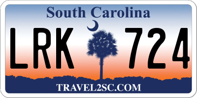 SC license plate LRK724