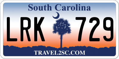 SC license plate LRK729