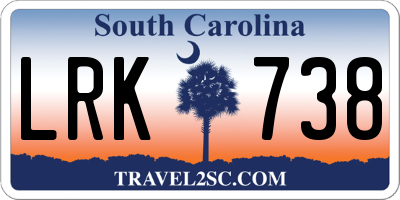 SC license plate LRK738