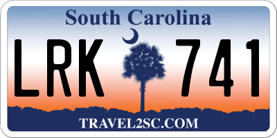 SC license plate LRK741