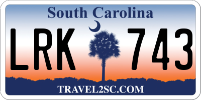 SC license plate LRK743