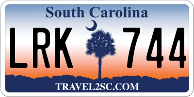 SC license plate LRK744