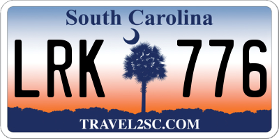 SC license plate LRK776