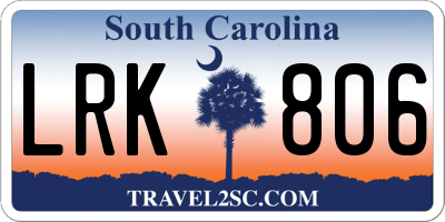 SC license plate LRK806
