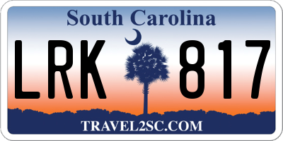 SC license plate LRK817