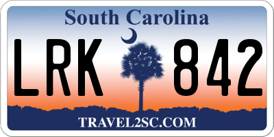 SC license plate LRK842