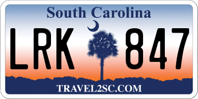 SC license plate LRK847