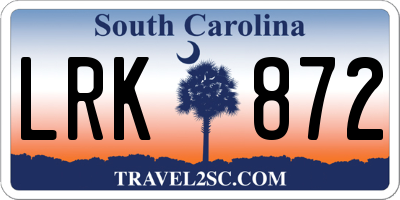 SC license plate LRK872