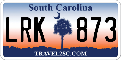 SC license plate LRK873