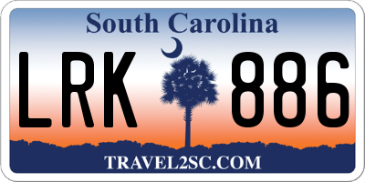 SC license plate LRK886