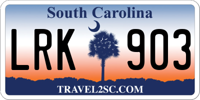 SC license plate LRK903
