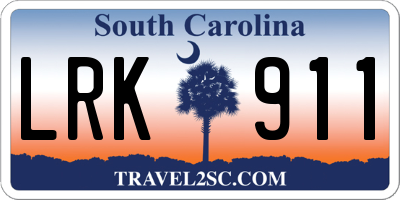 SC license plate LRK911
