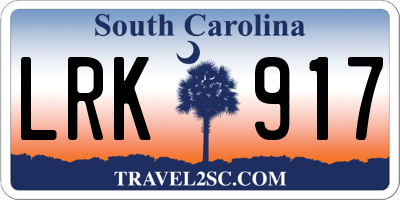 SC license plate LRK917