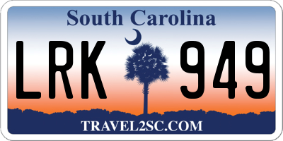 SC license plate LRK949