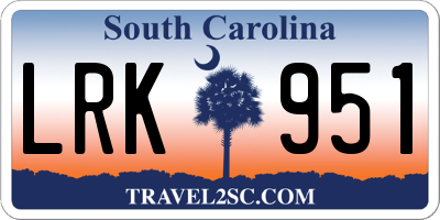 SC license plate LRK951