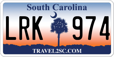 SC license plate LRK974