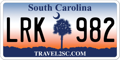 SC license plate LRK982
