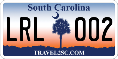 SC license plate LRL002