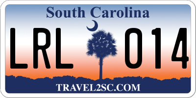 SC license plate LRL014
