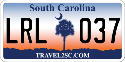 SC license plate LRL037