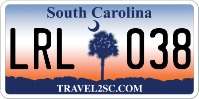 SC license plate LRL038