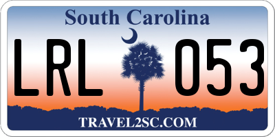 SC license plate LRL053