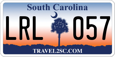 SC license plate LRL057