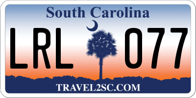 SC license plate LRL077