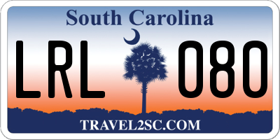 SC license plate LRL080