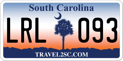 SC license plate LRL093