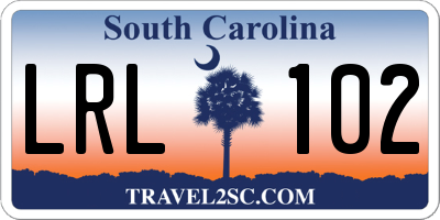 SC license plate LRL102