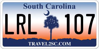 SC license plate LRL107
