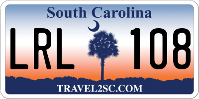 SC license plate LRL108