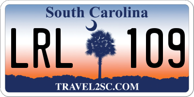 SC license plate LRL109