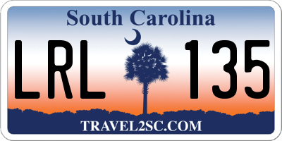 SC license plate LRL135