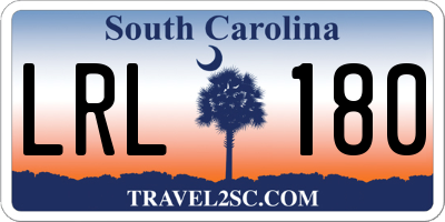 SC license plate LRL180