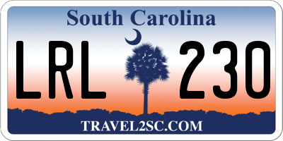 SC license plate LRL230