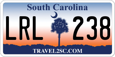 SC license plate LRL238